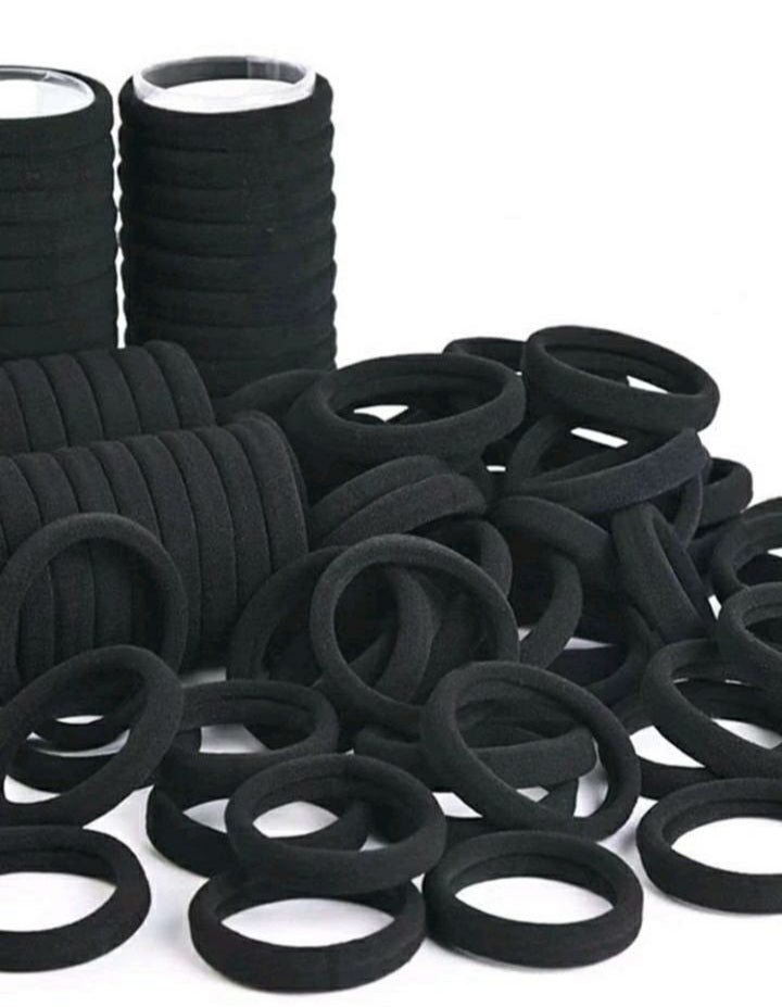 50pcs Black Cloth Elastic Hair