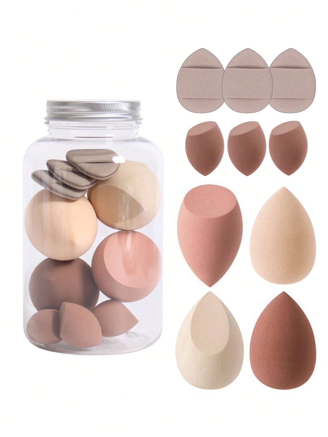 10pcs Makeup Sponge With Storage Case